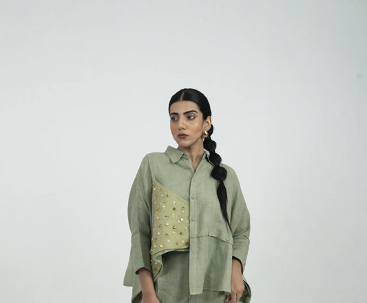 Green Casual Co-ord Set - Shirt Only