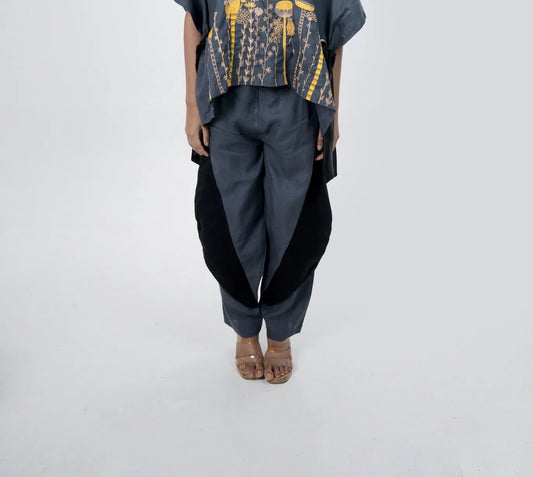 Charcoal Embroidered Co-ord Set - Pant Only