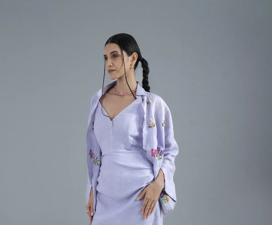 Lilac Dress with Shirt - Shirt Only