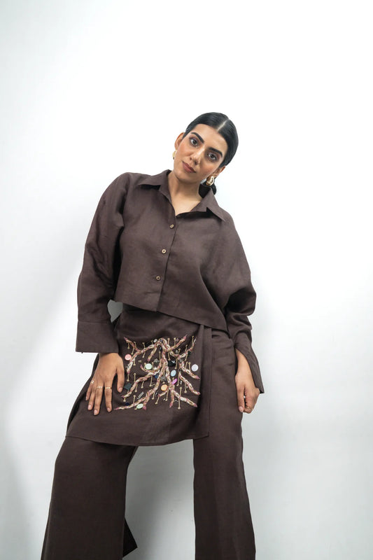Espresso Embroidered Co-ord Set