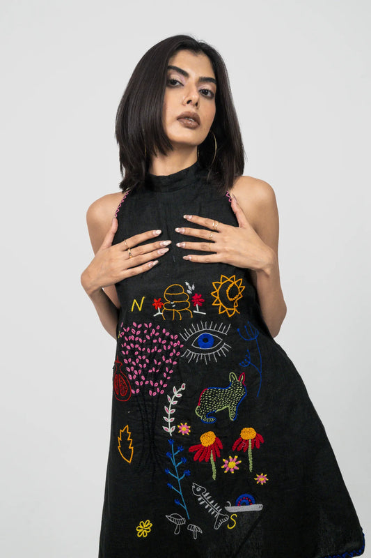 Black Printed Dress
