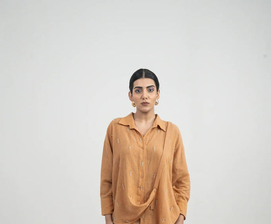Peach Casual Co-ord Set - Shirt Only