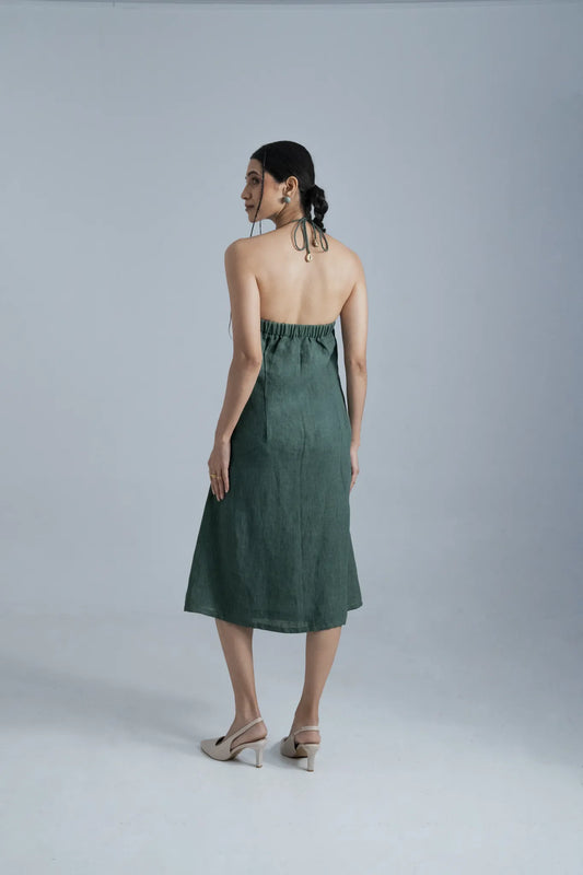 Forest Green Embroidered Dress