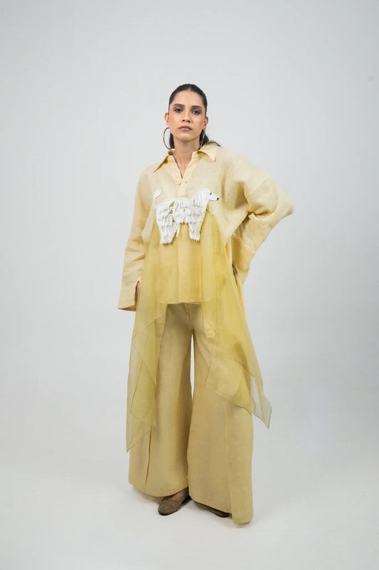 Lemon Yellow Embellished Co-ord Set