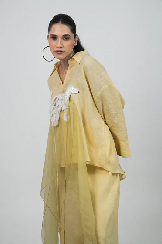 Lemon Yellow Embellished Co-ord Set