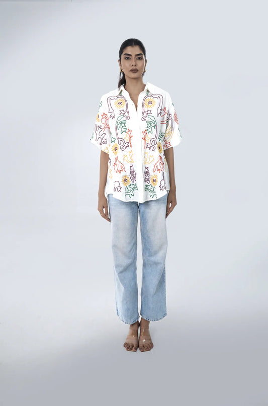 Aqua Printed Shirt