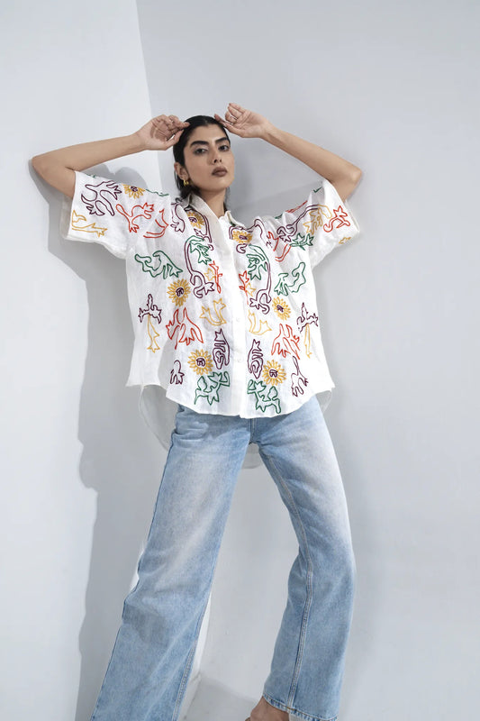Aqua Printed Shirt