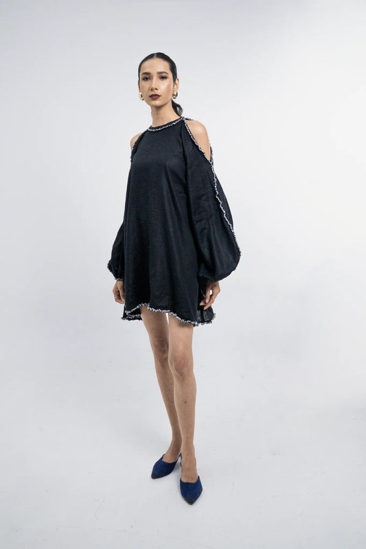 Black Cutout Sleeve Dress