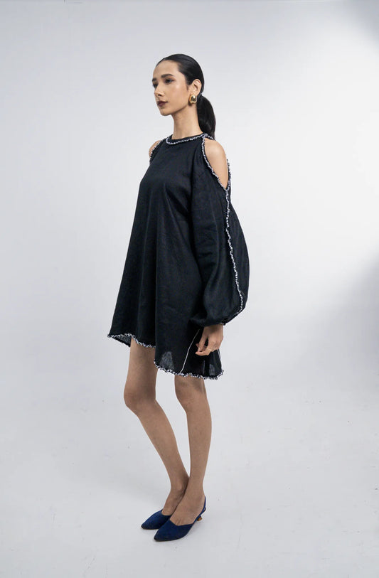 Black Cutout Sleeve Dress